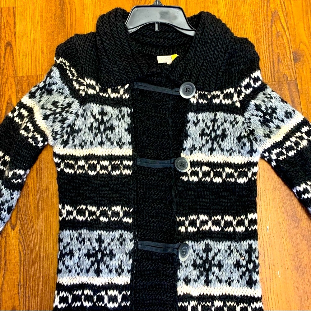 Cocogio Black & Gray & White Alpaca Blend Sweater